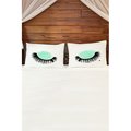 One Bella Casa One Bella Casa 74417PCE59 Eyelashes Watercolor Mint Pillowcases; Set of 2 74417PCE59